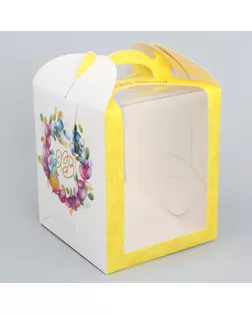 Коробка под торт, кондитерская упаковка, «Пасха», 15 х 15 х 18 см арт. СМЛ-263209-1-СМЛ0009947369