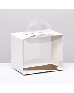 Кондитерская упаковка под пирожное, белая 12 х 8 х 10 см арт. СМЛ-263836-1-СМЛ0009950936