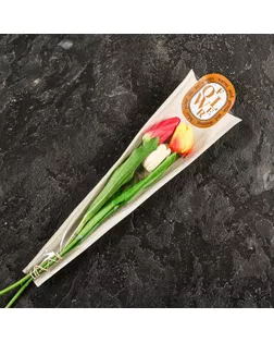 Пакет-конус для цветов, "Цветы", крафт, 12,5х4х40 см арт. СМЛ-264014-1-СМЛ0009953876