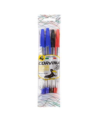 "Corvina" Ручка шариковая 51 Classic Flowpack 1 мм 4 шт. арт. ГММ-115596-1-ГММ117562063684