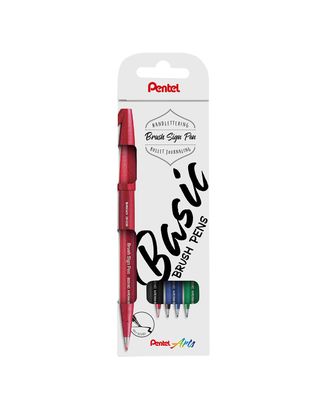 "Pentel" Набор Brush Pen в картоне, 4 цвета от 0.2 мм 4 цв. кисть арт. ГММ-116525-1-ГММ124726351164