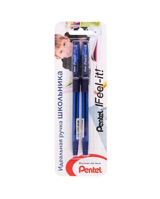 "Pentel" Шариковые ручки Feel it!, металлич. наконечник, 3-х гран. зона захвата, 2 шт. в блистере 0.5 мм 2 шт. арт. ГММ-110273-1-ГММ088317590164