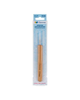 Для вязания крючок с бамбуковой ручкой RHB сталь бамбук d 0.5 мм 13.5 см в блистере арт. ГММ-111576-1-ГММ081410756644