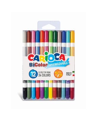 "Carioca" Фломастеры двусторонние BiColor 24 цв 12 шт арт. ГММ-114543-1-ГММ098655159374