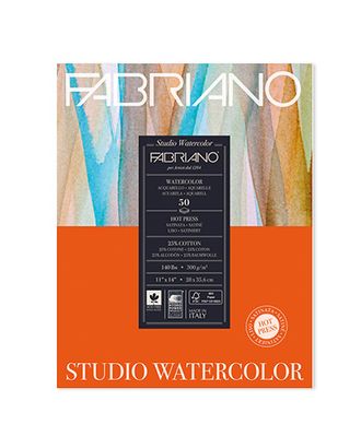 "Fabriano" Альбом для акварели "Watercolour Studio" 300 г/м2 28 х 35.6 см склейка 4 х 12 л. арт. ГММ-4814-1-ГММ0033586