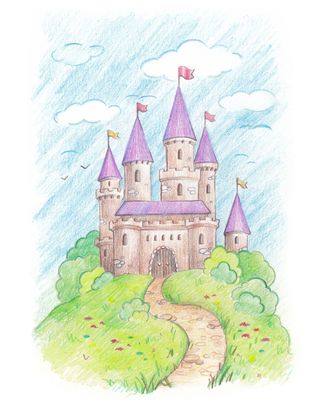 "ФРЕЯ" RPSK-0053 "Замок принцессы Розы" Скетч для раскраш. цветными карандашами 20.5 х 14.5 см 1 л. арт. ГММ-106797-1-ГММ077117409564