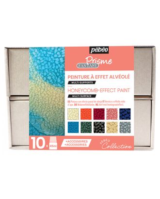 "PEBEO" Набор красок Fantasy Prisme "Коллекция" с фактурным эффектом с аксессуарами 10 цв. 45 мл арт. ГММ-100728-1-ГММ074415357294