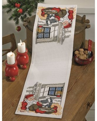 Набор для вышивания дорожки "Санта с кошкой" арт. ГЕЛ-21071-1-ГЕЛ0108839