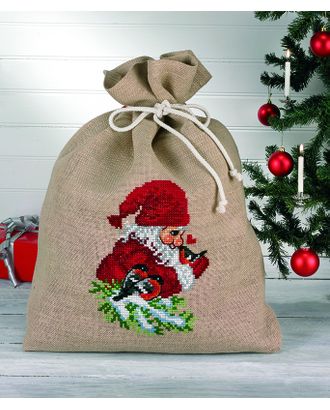 Набор для вышивания мешочка для подарков "Гном и снегирь" арт. ГЕЛ-11387-1-ГЕЛ0108854