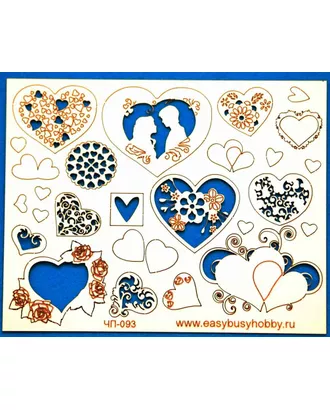 Купить Другое Чип-борд картонный "Сердечки" арт. ГЕЛ-16227-1-ГЕЛ0113722 оптом в Казахстане