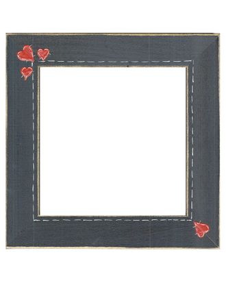Рамка деревянная "Сердца" цвет черный матовый с ручной росписью арт. ГЕЛ-30129-1-ГЕЛ0119907