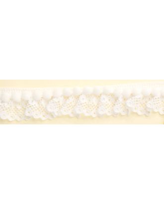 Купить Рюш декоративный с помпонами, 20 мм, цвет белый арт. ГЕЛ-9721-1-ГЕЛ0124732 оптом в Беларуси