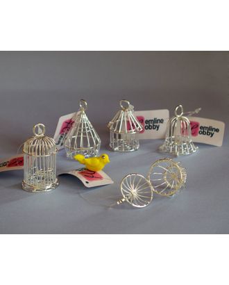 Набор декоративных элементов "Птичья клетка", 5 шт, цвет серебристый арт. ГЕЛ-2963-1-ГЕЛ0135347