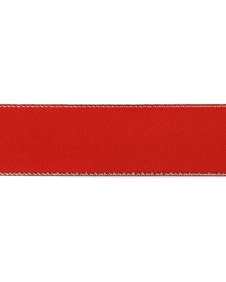 Лента атласная SAFISA с люрексным кантом по краям ш.2,5см (14 красный) арт. ГЕЛ-22375-1-ГЕЛ0162409