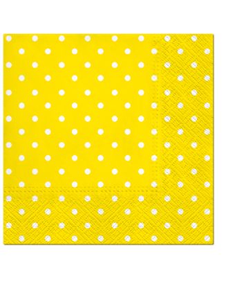 Салфетки трехслойные для декупажа, коллекция "Lunch" PAW Decor Collection "Горох (желтый)" арт. ГЕЛ-25765-1-ГЕЛ0172079