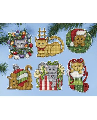 Набор для вышивания елочных украшений "Рождественские котята" арт. ГЕЛ-31752-1-ГЕЛ0184333