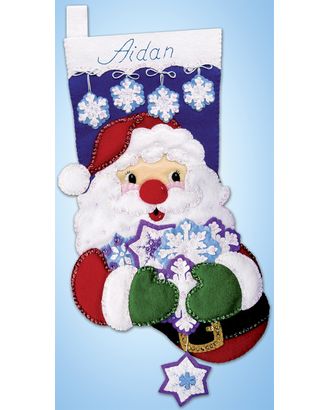 Набор для вышивания сапожка для подарков "Санта со снежинкой" арт. ГЕЛ-34130-1-ГЕЛ0191647