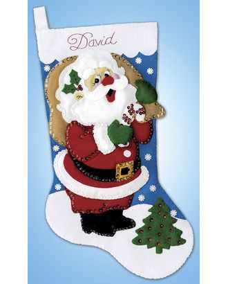 Набор для вышивания сапожка для подарков "Веселый Санта" арт. ГЕЛ-34133-1-ГЕЛ0191654