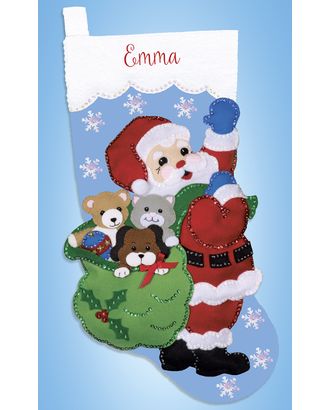 Набор для вышивания сапожка для подарков "Санта с мешком подарков" арт. ГЕЛ-34124-1-ГЕЛ0191656