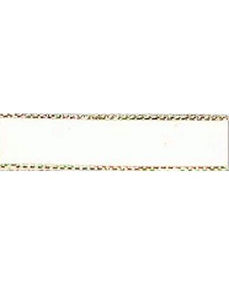 Лента атласная SAFISA с люрексным кантом по краям ш.1,1см (56 экрю) арт. ГЕЛ-6441-1-ГЕЛ0020083