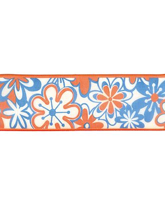 Лента органза с напечатанным рисунком SAFISA ш.4см (01 белый/оранжевый) арт. ГЕЛ-5966-1-ГЕЛ0027972