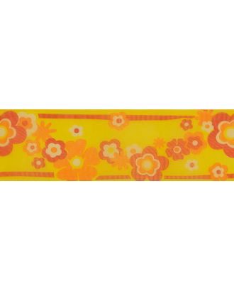 Лента органза с напечатанным рисунком SAFISA ш.3,9см (01 оранжевый) арт. ГЕЛ-21689-1-ГЕЛ0028001