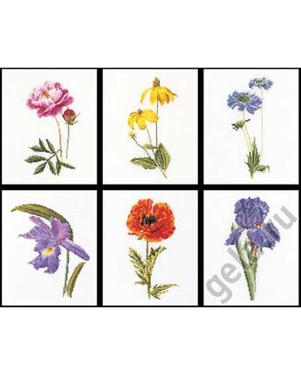 Набор для вышивания "Шесть цветочных исследований", канва лён 36 ct арт. ГЕЛ-17193-1-ГЕЛ0035078