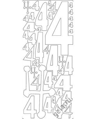 Наклейки контурные "Цифры с №4 " арт. ГЕЛ-979-1-ГЕЛ0058067