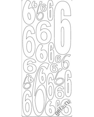 Наклейки контурные "Цифры с №6 " арт. ГЕЛ-25180-1-ГЕЛ0058077