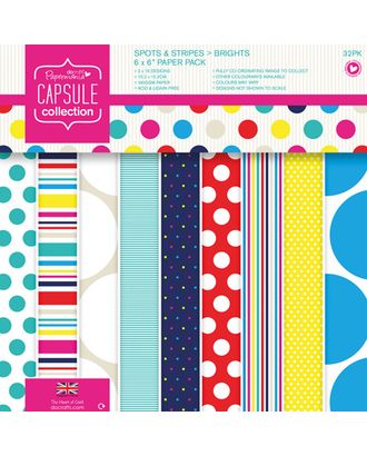 Набор бумаги для скрапбукинга Spots & Stripes Brights арт. ГЕЛ-15915-1-ГЕЛ0069008