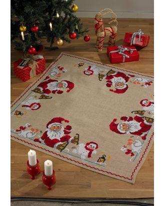 Набор для вышивания коврика под ёлку "Санта на коньках" арт. ГЕЛ-21140-1-ГЕЛ0070468