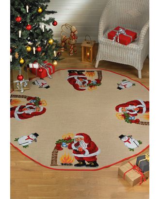 Набор для вышивания коврика под ёлку "Санта Клаус у камина" арт. ГЕЛ-3051-1-ГЕЛ0070470