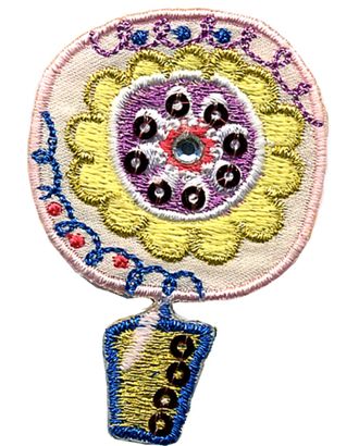 Термоаппликация HKM "Цветок в горшке с пайетками" арт. ГЕЛ-9775-1-ГЕЛ0081957
