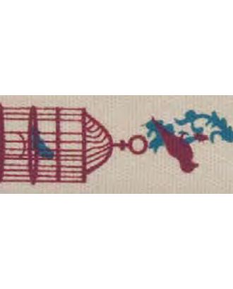 Лента хлопковая на картонной мини-катушке "Клетка для птиц" арт. ГЕЛ-15921-1-ГЕЛ0085484