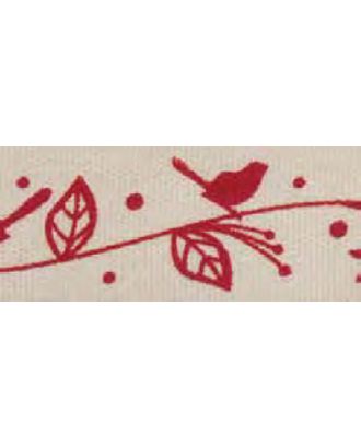 Лента хлопковая на картонной мини-катушке "Птички на ветке" арт. ГЕЛ-15313-1-ГЕЛ0085489