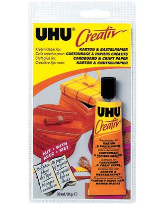 Клей UHU "Креатив" для картона и бумаги, 33 мл арт. ГЕЛ-292-1-ГЕЛ0089712