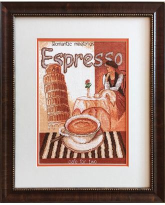Вышитая картина "Эспрессо на двоих" арт. ГЕЛ-3866-1-ГЕЛ0091221
