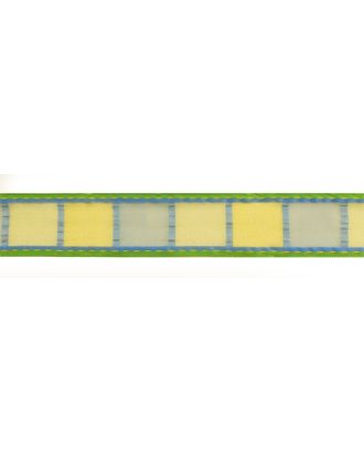 Лента органза с рисунком SAFISA ш.3,8см (зеленый/желтый) арт. ГЕЛ-15856-1-ГЕЛ0093565