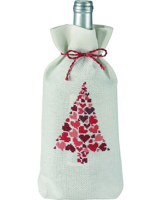 Набор для вышивания мешочка для бутылки "Новогодняя ёлка с сердцами" арт. ГЕЛ-21274-1-ГЕЛ0094755