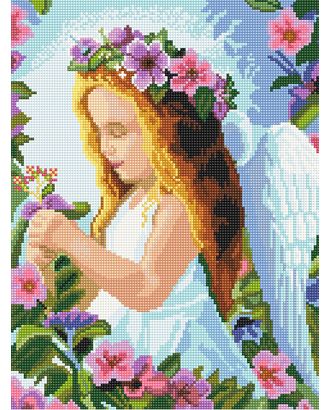 Картина стразами "Ангел с цветами" арт. ГЕЛ-2999-1-ГЕЛ0161512