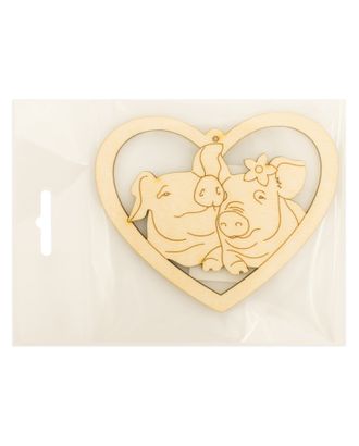 Деревянная фигурка "Свинки в сердце" № 2 арт. ГЕЛ-3848-1-ГЕЛ0130420