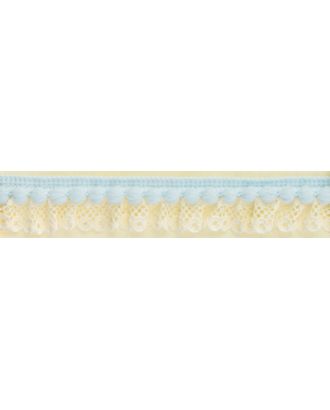 Рюш декоративный с помпонами, 20 мм, цвет сливочный с голубым арт. ГЕЛ-4520-1-ГЕЛ0124740