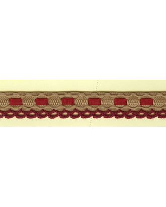 Тесьма декоративная ш.1,6см, бежевая с красной кружевной отделкой и лентой (30м) арт. ГЕЛ-6049-1-ГЕЛ0114024