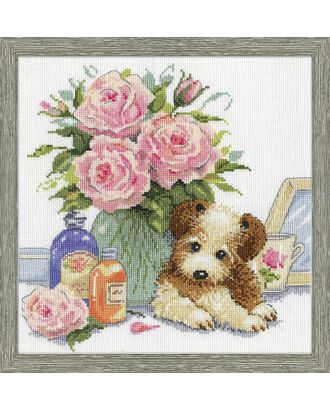 Набор для вышивания "Щенок с розами" арт. ГЕЛ-6768-1-ГЕЛ0163008