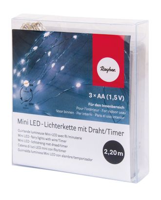Гирлянда миниатюрная светодиодная с таймером, 20 мини-LED ламп арт. ГЕЛ-10971-1-ГЕЛ0127332