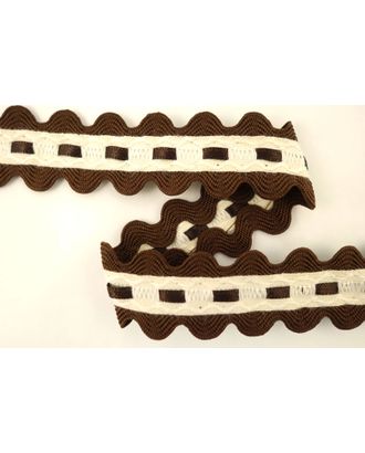 Тесьма декоративная ш.2,4см, двойной вьюнок с атласной лентой (т.коричневый) (30м) арт. ГЕЛ-11468-1-ГЕЛ0114023