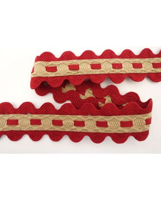 Тесьма декоративная ш.2,4см, двойной вьюнок с лентой (т.красная с бежевым) (30м) арт. ГЕЛ-14489-1-ГЕЛ0114041