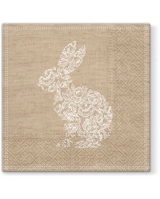 Салфетки трехслойные для декупажа, коллекция "Lunch" PAW Decor Collection "Кролик из кружева" арт. ГЕЛ-15287-1-ГЕЛ0137080
