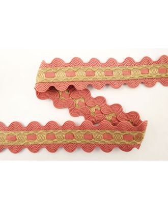 Тесьма декоративная, 24 мм, двойной вьюнок с лентой, розовая с бежевым (30м) арт. ГЕЛ-17060-1-ГЕЛ0114040