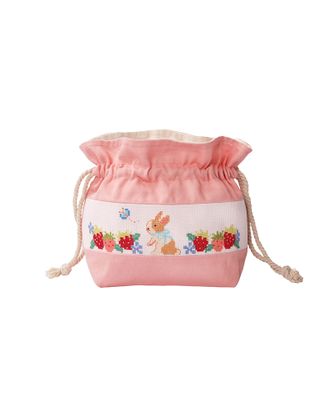 Набор для вышивания сумки на шнурке "Клубника и кролик" арт. ГЕЛ-18381-1-ГЕЛ0163818